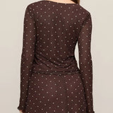 Amara Polka Dot Mesh Top