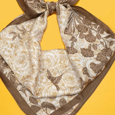 Large Floral Print Bandana Scarf