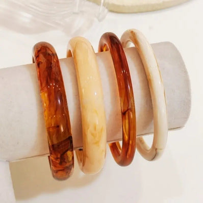 Marbled Resin Bangle Set