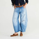 Good Luck Mid Rise Barrel Jeans