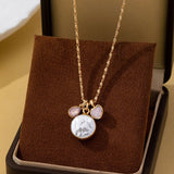 Baroque Pearl Coin Opal Necklace