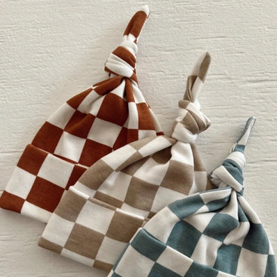 Checkerboard Organic Beanie
