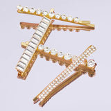 Metal Rhinestone Bobby Pins 4pc Set