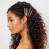 Metal Rhinestone Bobby Pins 4pc Set