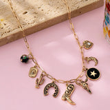 Boot Cross Heart Charm Necklace