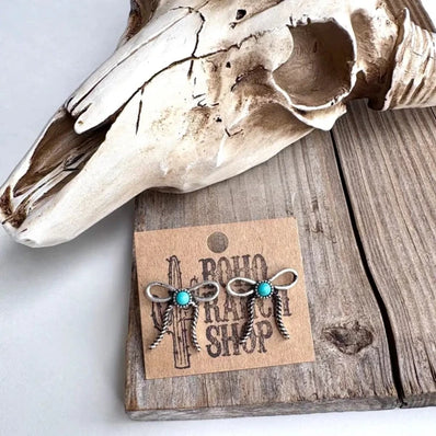 Western Coquette Bow Stone Studs