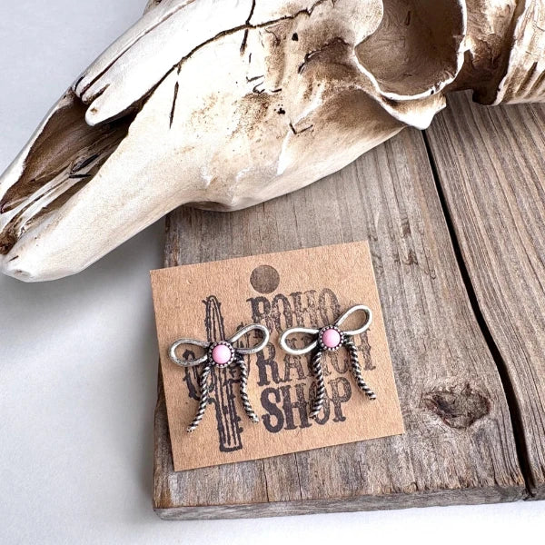 Western Coquette Bow Stone Studs