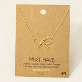 Gold Dipped Bow Necklace