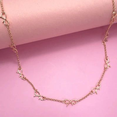 Cutout Bow Necklace