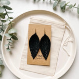 Leather Leaf Earrings