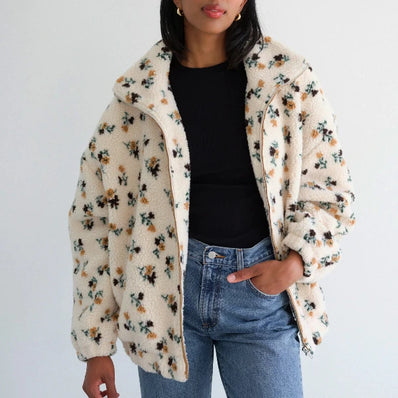 Brunette The Label Floral Sherpa Jacket