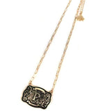 Western Belt Buckle Initial Necklace