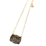 Western Belt Buckle Initial Necklace