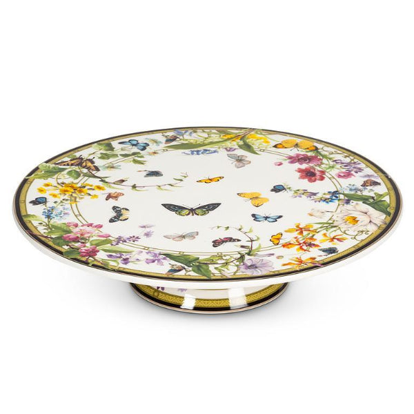 Butterfly Garden Pedestal Cake Plate