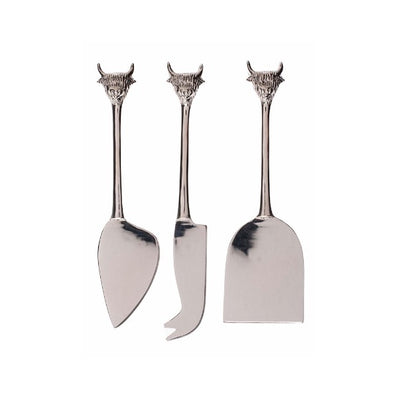 Set of 3 Cheese Knives - Highland Cow