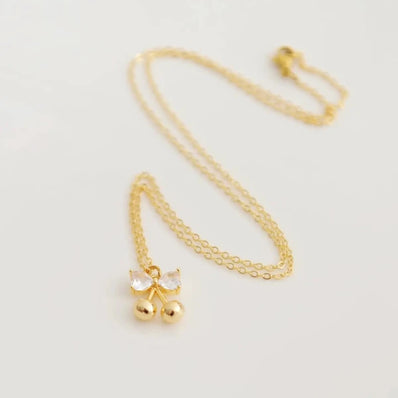 Bridget Cherry Diamond Bow Necklace