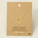 Circle Cutout Pendant Necklace