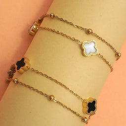 18K Stainless Steel Clover Bracelet