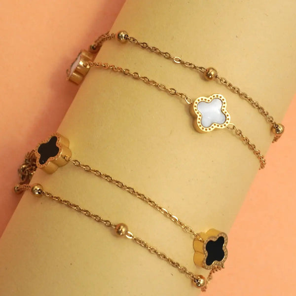 18K Stainless Steel Clover Bracelet