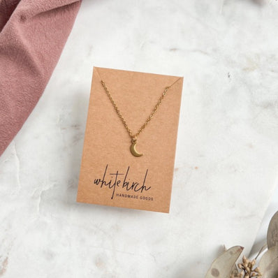 Raw Brass Crescent Moon Necklace