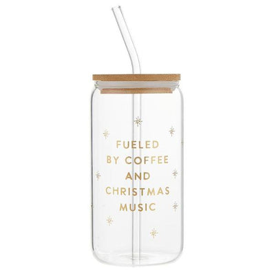 Fueled By Coffee Glass Tumbler