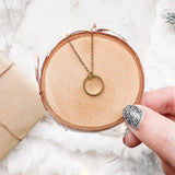 Brushed Circle Necklace