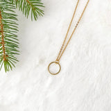 Brushed Circle Necklace