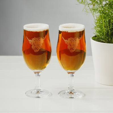 Set/2 Craft Beer Glasses - Highland Cow