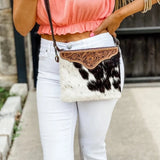 Leather Cowhide Clutch Crossbody