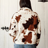 Cow Print Half Zip