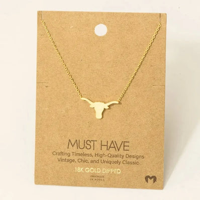 Dainty Bull Head Pendant