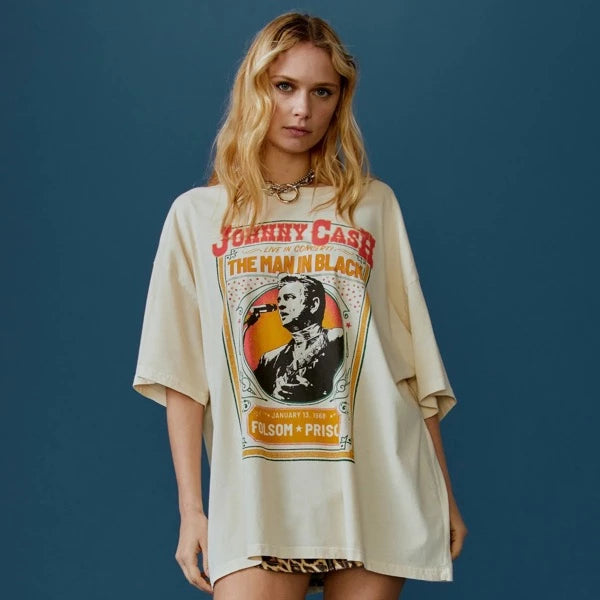Johnny Cash Live In Concert O/S Tee