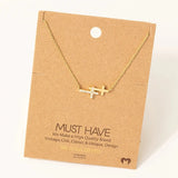 Double Cross Pendant Necklace