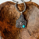 Initial Eartag Pendant Necklace