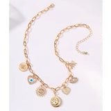 Sun Evil Eye Charm Necklace