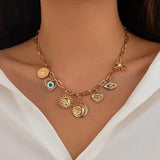 Sun Evil Eye Charm Necklace