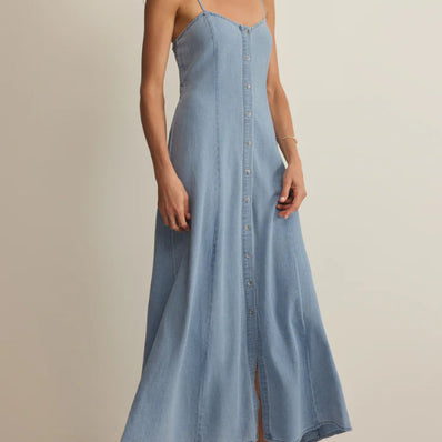 Angel Eyes Chambray Midi Dress