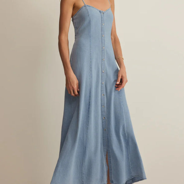 Angel Eyes Chambray Midi Dress