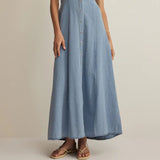 Angel Eyes Chambray Midi Dress