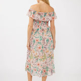 Floral Dust Off-Shoulder Midi Dress