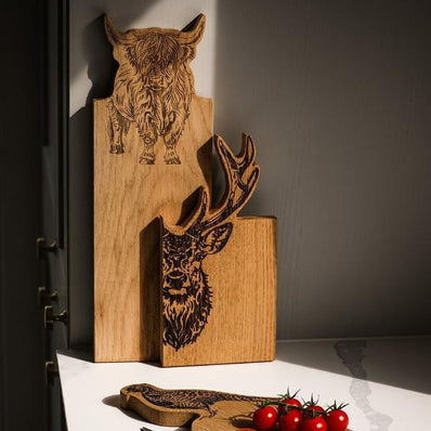 Framed Oak Serving Board - Stag
