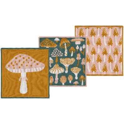 Mushroom Gems Knit Dish Cloth Set/3