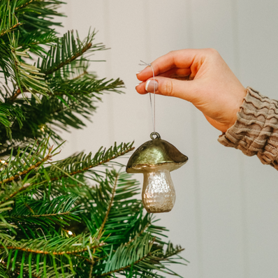 Glass Mushroom Ornament