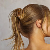 Gold Metal Puffy Claw Clip