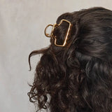 Gold Metal Puffy Claw Clip