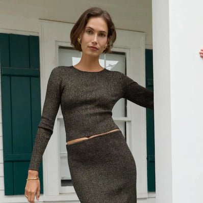 Goldie Metallic Crew Neck Sweater