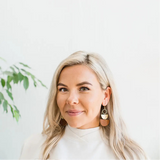 Leather & Brass Stacked Half Moon Earrings