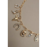 Western Hat Horseshoe Charm Necklace