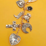 Heart Cross Western Boot Key Charm