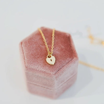 Heart Lock Charm Necklace